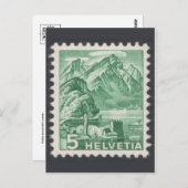 Carte postale Timbre gravé vintage (Devant / Derrière)