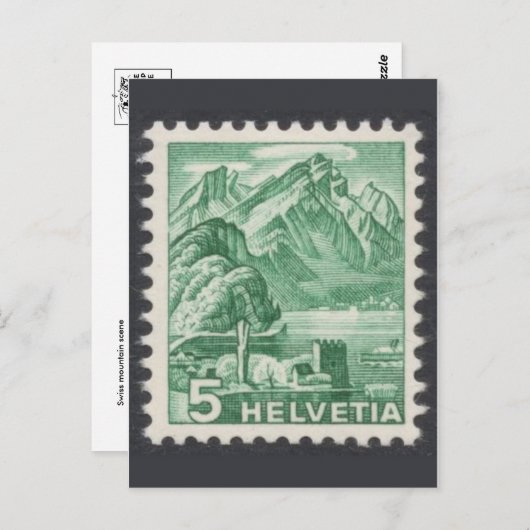 Carte postale Timbre gravé vintage (Devant / Derrière)