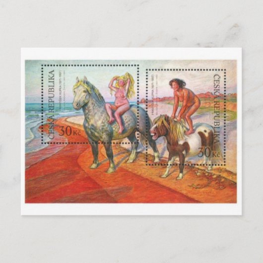 Carte postale Timbre gravé vintage (Devant)