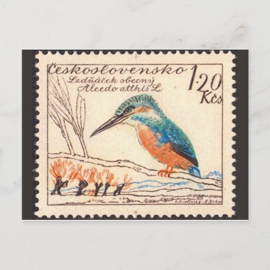 Carte postale Timbre gravé vintage (Devant)