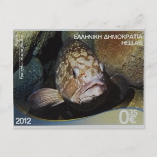 Carte Postale Timbre grec épinephelus (Devant)