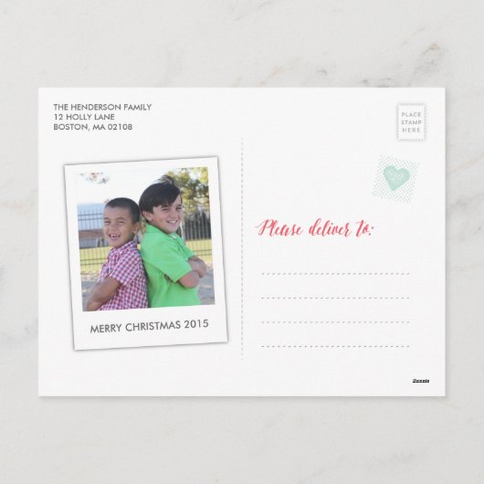 Carte postale Timbre Joyeux et Lumineux (Dos)