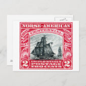 Carte Postale Timbre Norse Américain 1925 (Devant / Derrière)