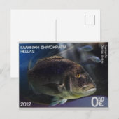 Carte Postale Timbre postal grec Dentex commun (Devant / Derrière)