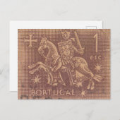 Carte Postale Timbre postal portugais (Devant / Derrière)
