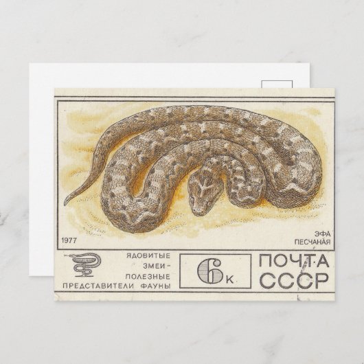 Carte Postale Timbre postal soviétique Sable trou (Devant / Derrière)