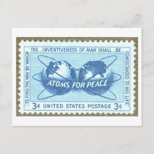 Carte Postale Timbre postal USA "Atoms for Peace" vintage