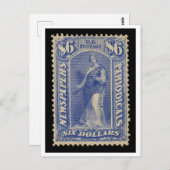Carte Postale Timbre-poste américain de 6 $ pour les périodiques (Devant / Derrière)