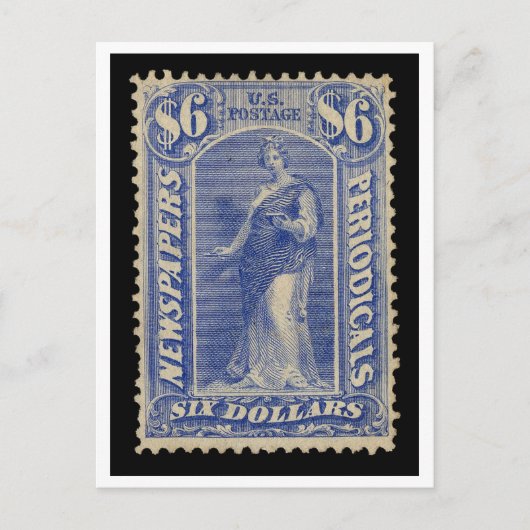 Carte Postale Timbre-poste américain de 6 $ pour les périodiques (Devant)