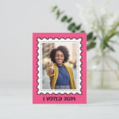 Carte Postale Timbre-poste rose pour les droits des femmes élect (Debout devant)