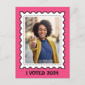 Carte Postale Timbre-poste rose pour les droits des femmes élect (Devant)