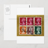 Carte Postale Timbre Queen (Devant / Derrière)