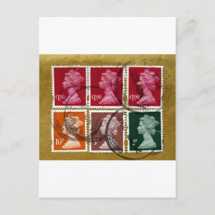 Carte Postale Timbre Queen