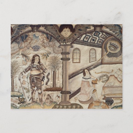 Carte Postale Timbre représentant Charles I et Charles II (Devant)