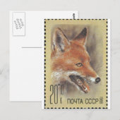 Carte Postale Timbre URSS ~ Fox (Devant / Derrière)
