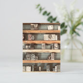 Carte Postale timbres de bloc d'impression antique (Debout devant)