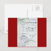 Carte Postale Timbres de visa et d'entrée de l'Allemagne de l'Es (Devant / Derrière)