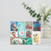 Carte Postale Timbres personnalisés en pot de Noël (Debout devant)