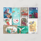 Carte Postale Timbres personnalisés en pot de Noël (Devant)