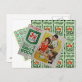 Carte Postale Timbres verts (Devant / Derrière)