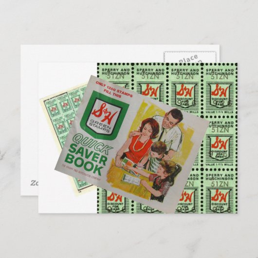 Carte Postale Timbres verts (Devant / Derrière)