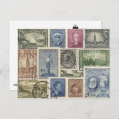 Carte Postale timbres vintages - (Devant / Derrière)