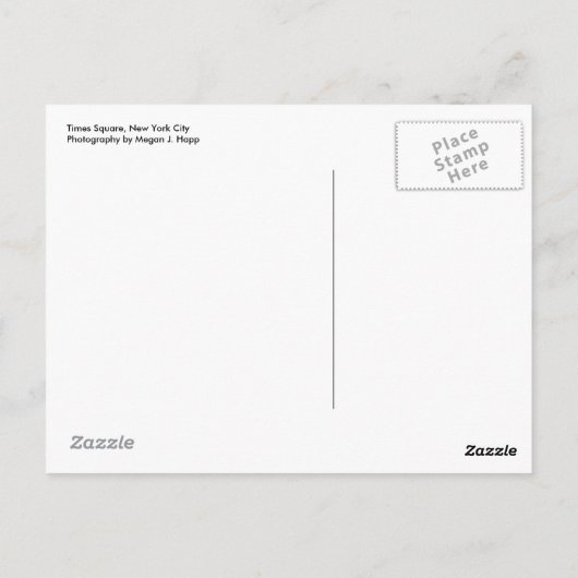 Carte Postale Times Square (Dos)
