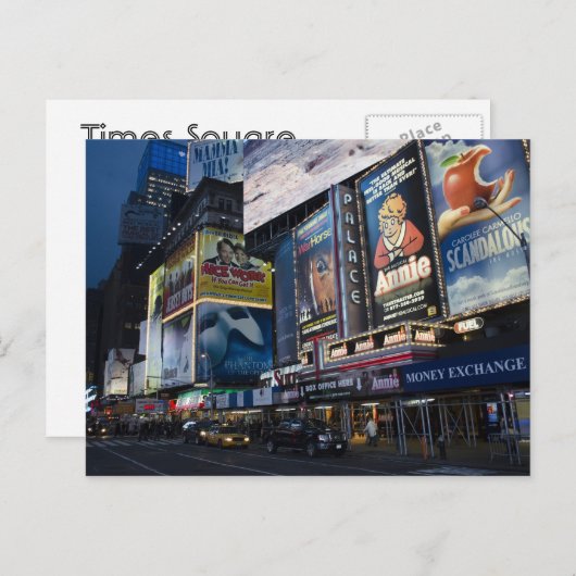 Carte Postale Times Square à Manhattan (Devant / Derrière)