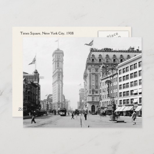 Carte Postale Times Square en 1908 (Devant / Derrière)