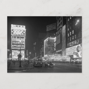 Carte Postale Times Square la nuit, 1953