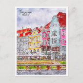 Carte Postale Timisoara Roumanie vin voyage aquarelle (Devant)