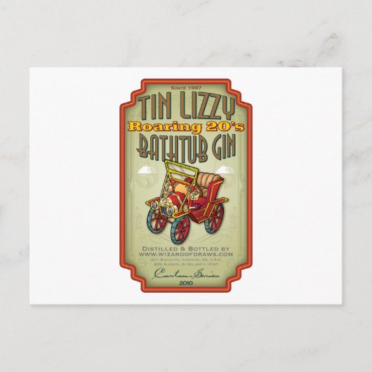 Carte Postale Tin Lizzy Baignoire Gin (Devant)