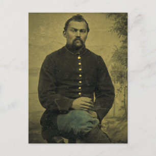 Carte Postale Tintype du soldat de l'Union de guerre civile