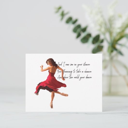 Carte Postale Tiny Dancer Series Rouge (Debout devant)