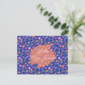 Carte Postale Tiny Floral Pattern Custom Friendship Postcard (Debout devant)