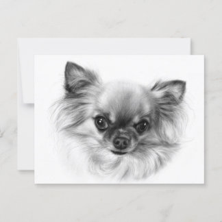 Carte Postale Tiny King - Peint à la main Chihuahua Portrait