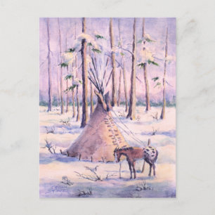 Carte Postale TIPI, APPY & SNOW par SHARON SHARPE