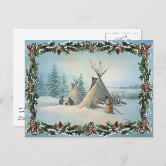 Carte Postale TIPI CAMP SQUAW par SHARON SHARPE (Devant / Derrière)