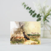 Carte Postale Tipi tribal et flèche du coeur Boho Teepee Merci (Debout devant)