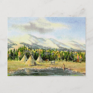 Carte Postale TIPIS D'AUTOMNE par SHARON SHARPE