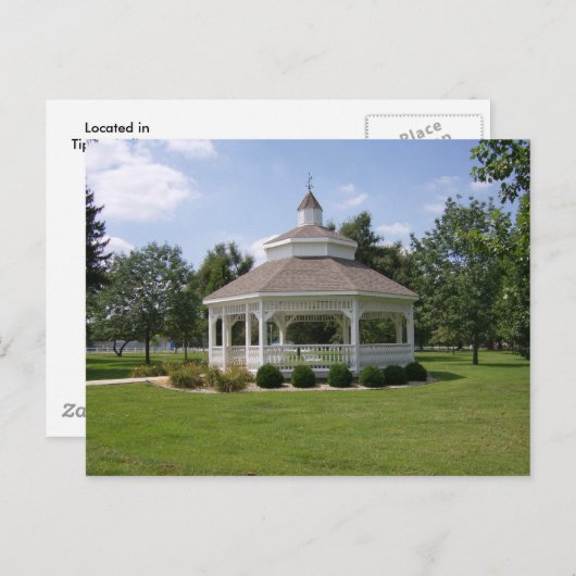 Carte postale - Tipton Indiana Gazebo (Devant / Derrière)