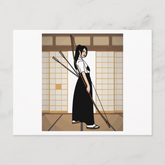 Carte Postale Tir À L'Arc Avec Bow Et Flèche (Devant)