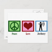 Carte Postale Tir à l'arc Peace Love (Devant / Derrière)