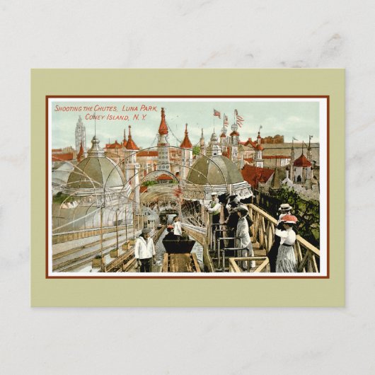 Carte Postale Tir aux chutes à Luna Park à Coney Island (Devant)