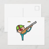 Carte Postale Tir sur le piège de Pigeon d'argile (Devant / Derrière)