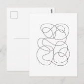 Carte Postale Tirage Abstrait contemporain noir et blanc (Devant / Derrière)