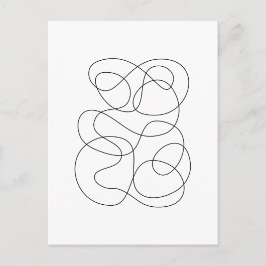 Carte Postale Tirage Abstrait contemporain noir et blanc (Devant)
