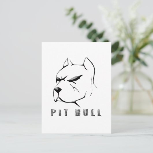 Carte Postale Tirage Pitbull (Debout devant)