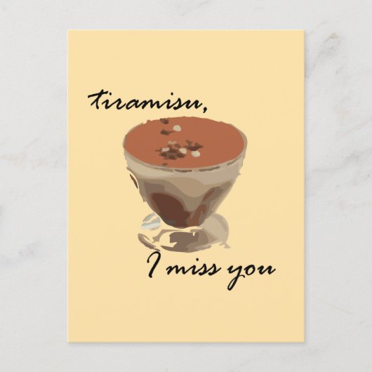 Carte Postale Tiramisu, tu me manques (Devant)