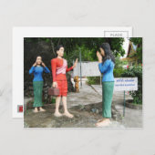 Carte Postale Tirer Les Visages Derrière Le Dos (Devant / Derrière)